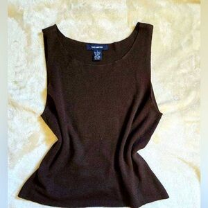 Y2K Limited Knitting Tank Sleeveless Top Brown